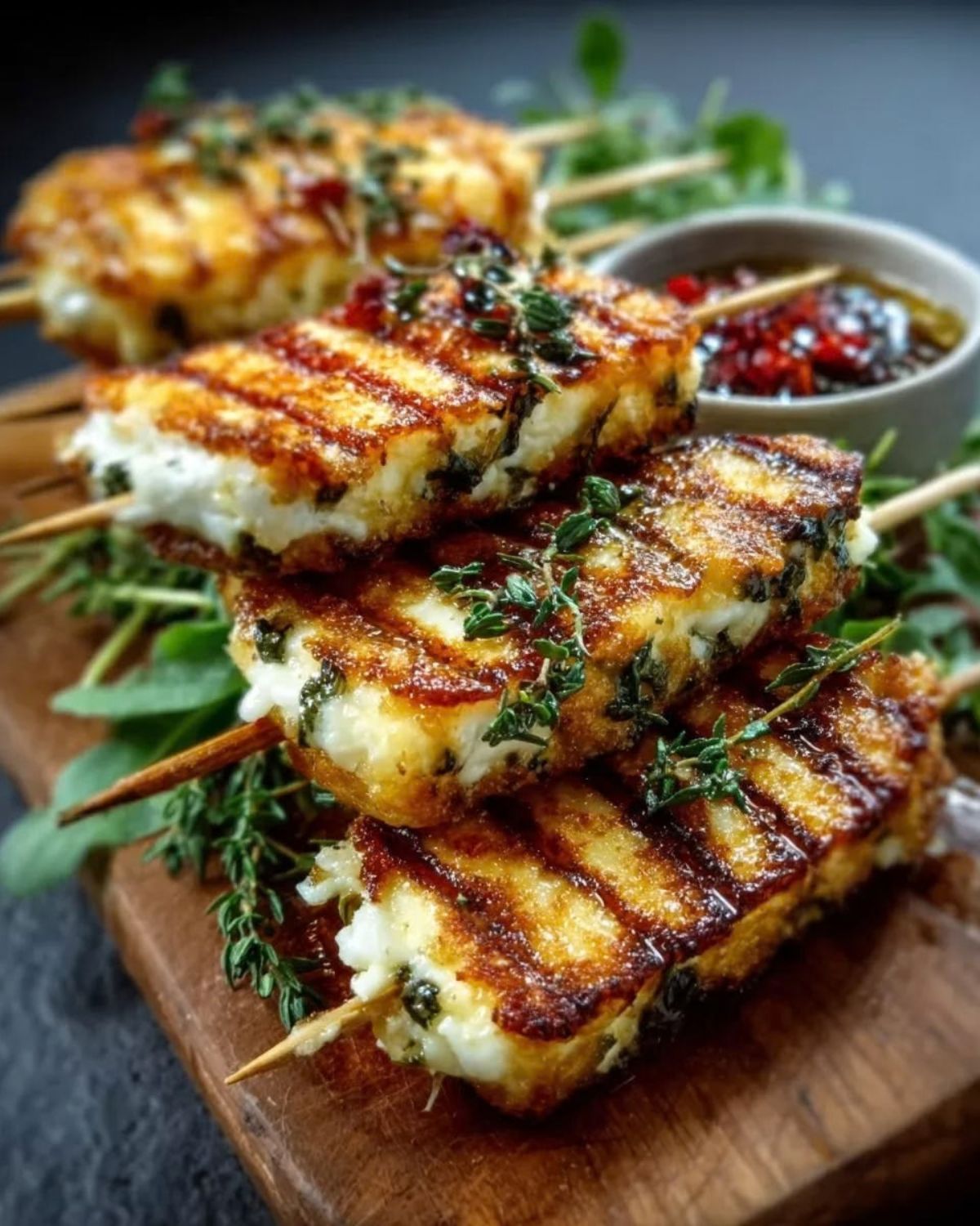 Monoporciones de queso para el aperitivo de una celebración